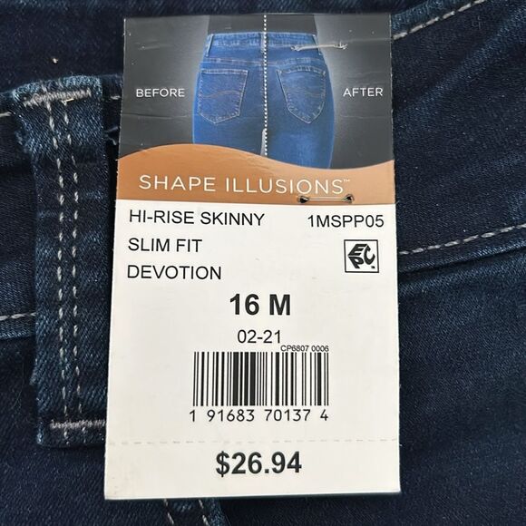 Lee Shape Illusions Size 16 Hi-Rise Skinny Slim Fit  Jeggings  Pull on Jeans - Picture 5 of 7